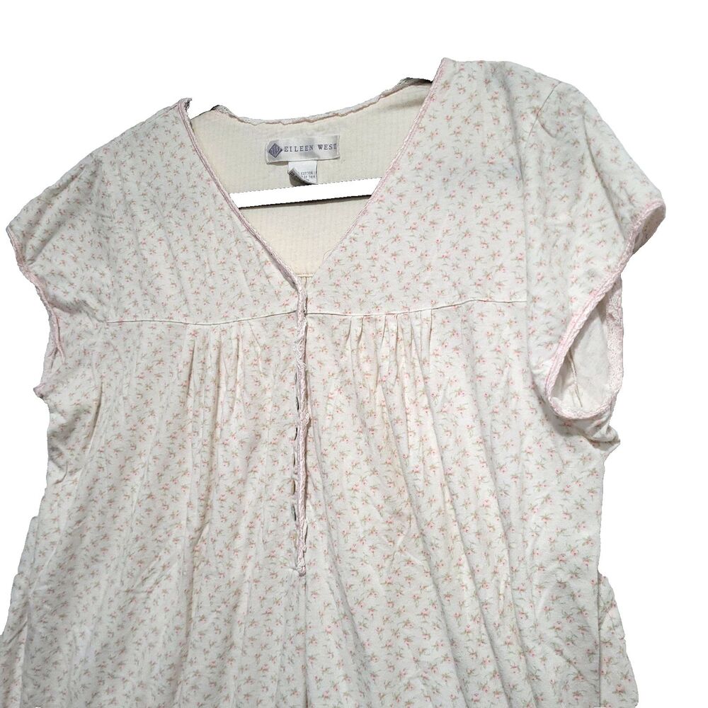 Eileen West feminine Ditsy Floral Nightgown L cotton midi trad wife cottage core